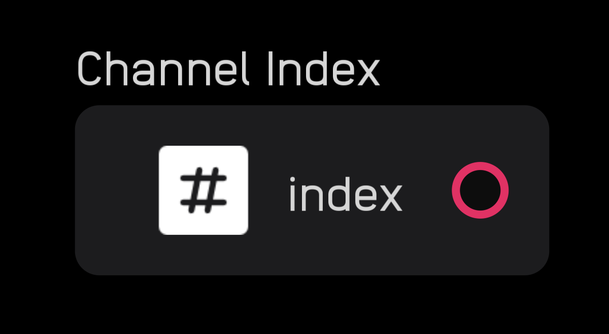 Channel index node