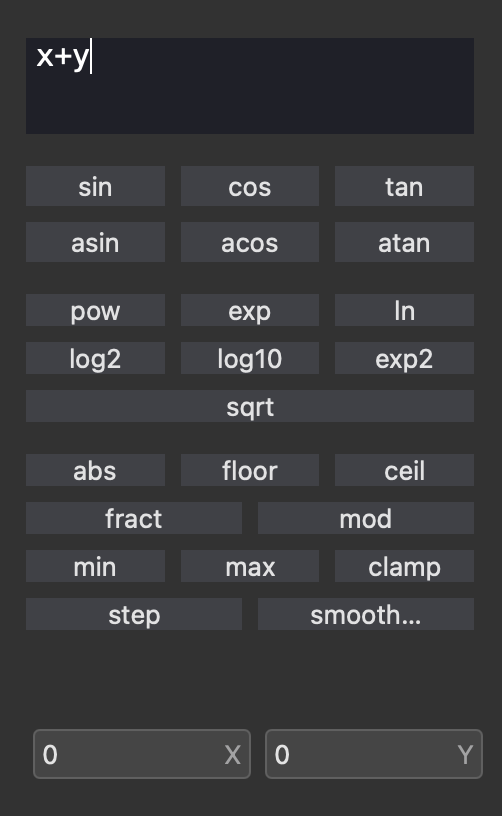 Expr node inspector panel