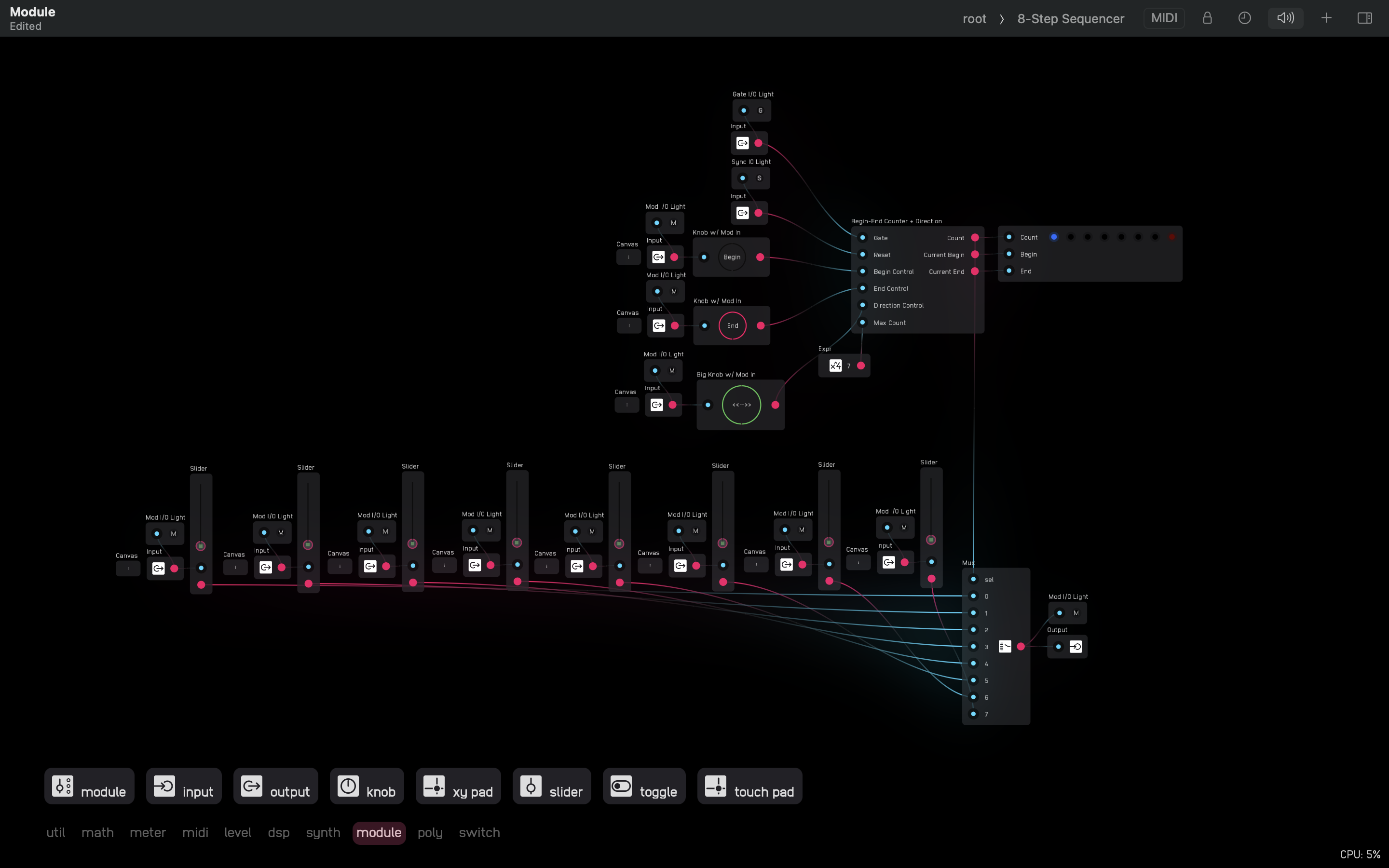 Module sequencer interior