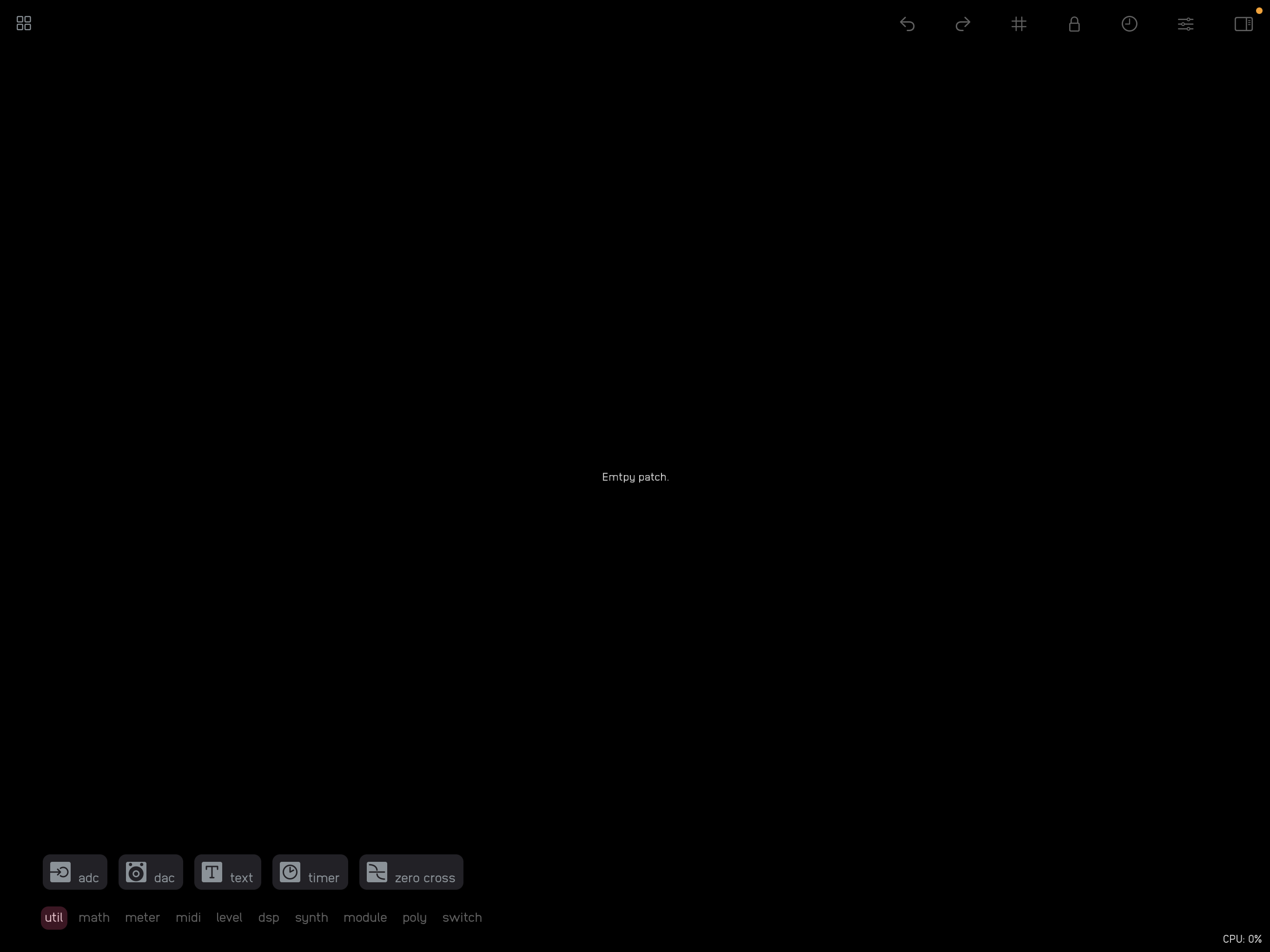 A blank canvas UI
