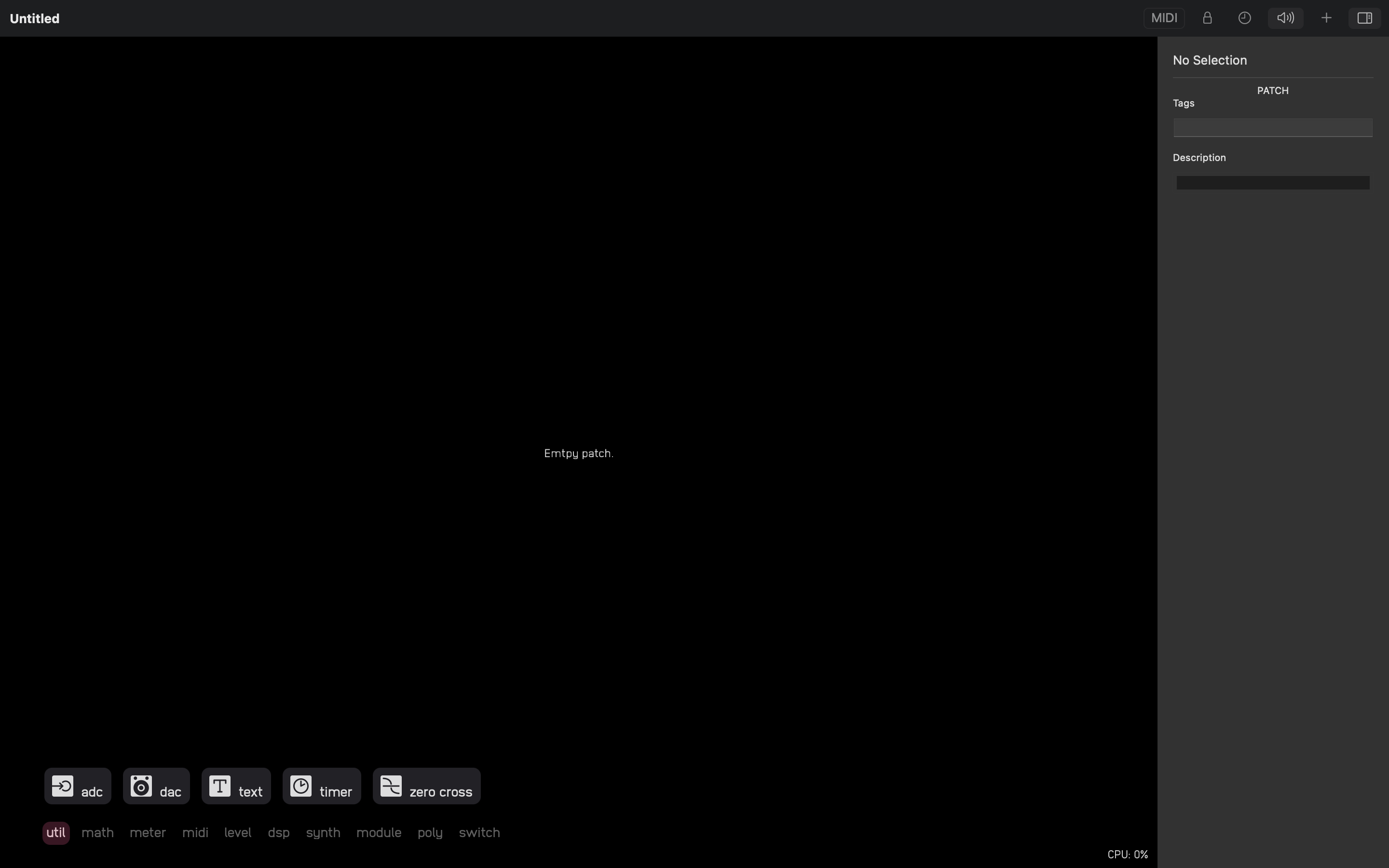 The inspector panel appears on the right side of the window